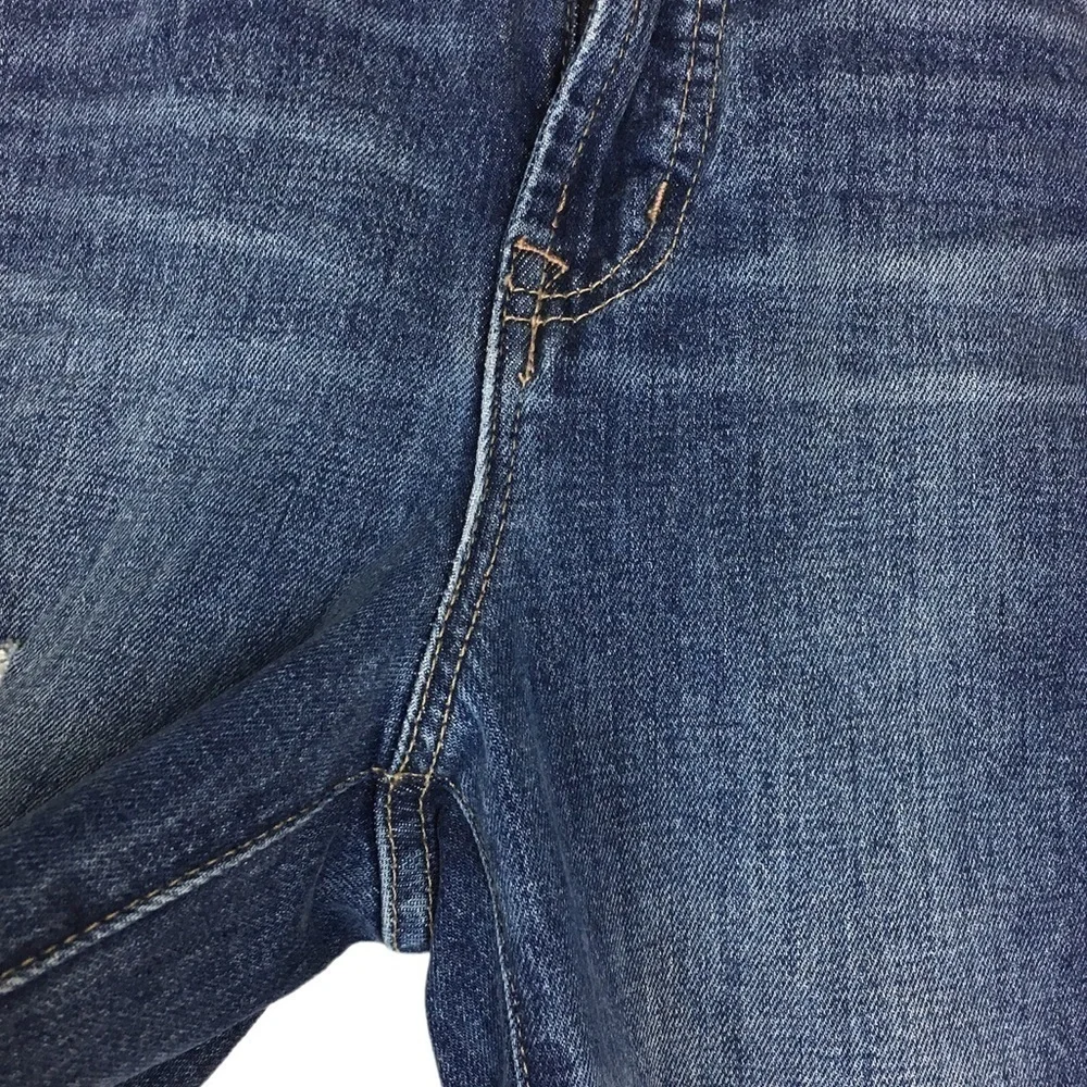 J CREW Jeans Vintage Straight Leg High Rise Two Tone Sides Stretch Denim Size 26